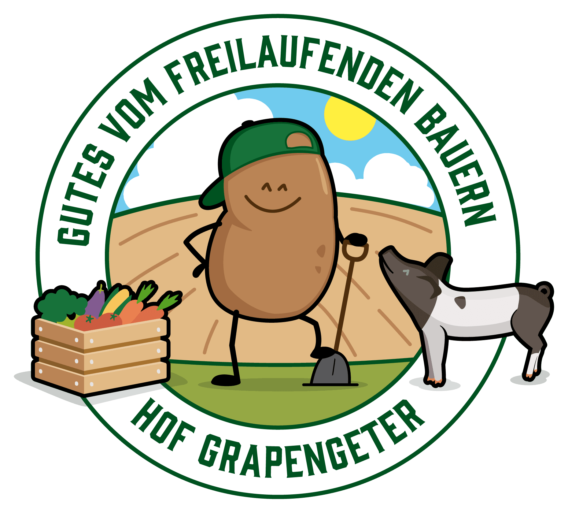 Hof Grapengeter – Logo mit Kartoffel-Bauer